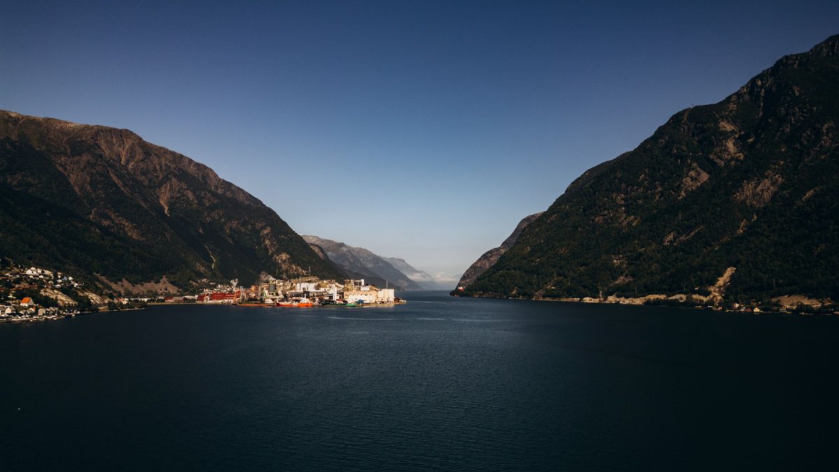 Evening light over the fjord at Odda
